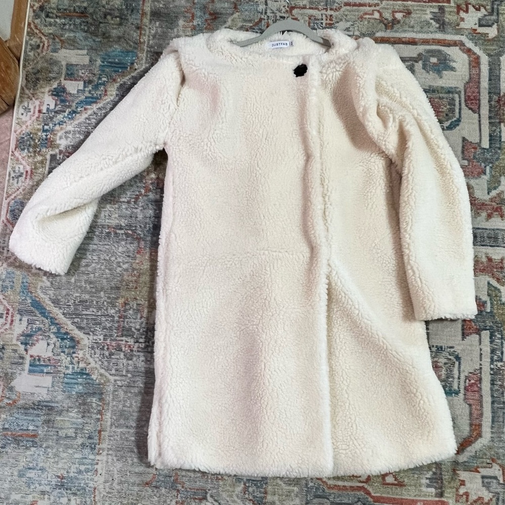 Justfab Teddy jacket, cream, size medium